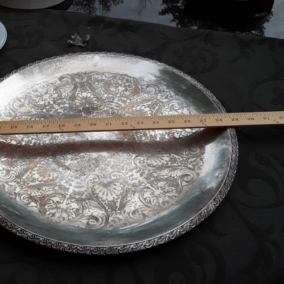 Vintage Other - Vintage Large Beautiful Silver Service Tray